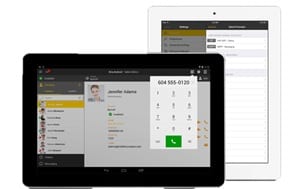 softphone app on a tablet device